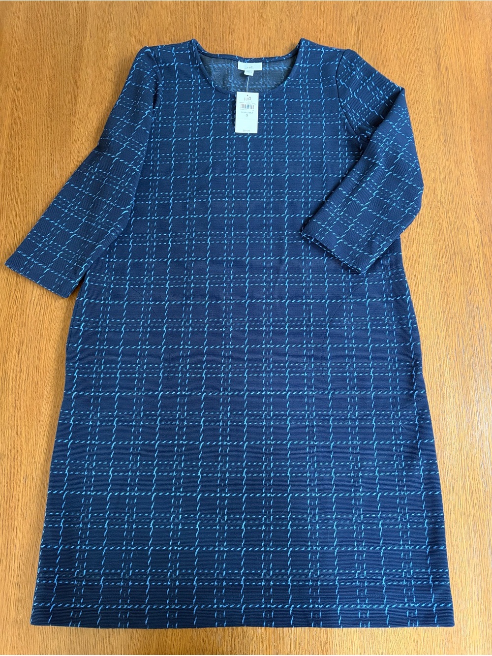 Women’s NWT J. Jill Navy Blue Plaid Sweater Dress